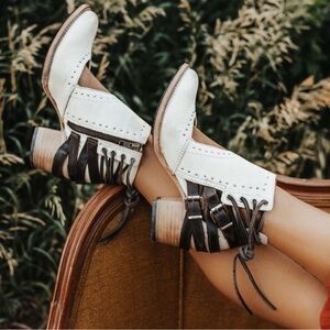 Freebird by Steven Cream and Brown Ankle Boots